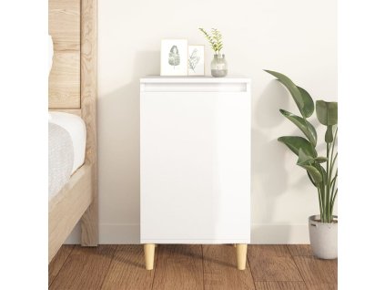 vidaXL Nočný stolík vysoký lesk biely 40x35x70 cm spracované drevo