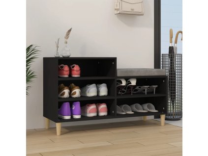 vidaXL Botník čierny 102x36x60 cm spracované drevo