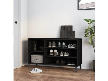 vidaXL Botník čierny 102x36x60 cm spracované drevo