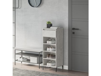 vidaXL Regál na topánky betónovosivý 40x36x105 cm spracované drevo