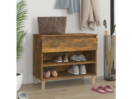 vidaXL Botník dymový dub 70x36x60 cm spracované drevo