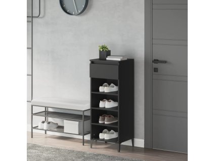 vidaXL Regál na topánky čierny 40x36x105 cm spracované drevo