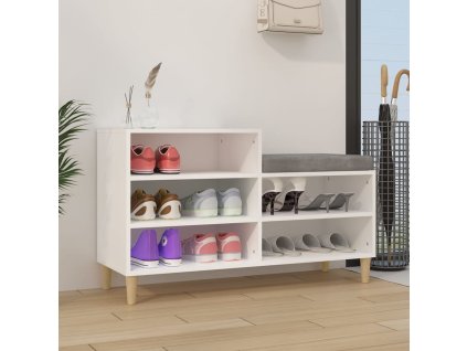 vidaXL Botník biely 102x36x60 cm spracované drevo