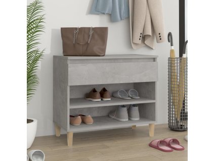 vidaXL Botník betónovo sivý 70x36x60 cm spracované drevo