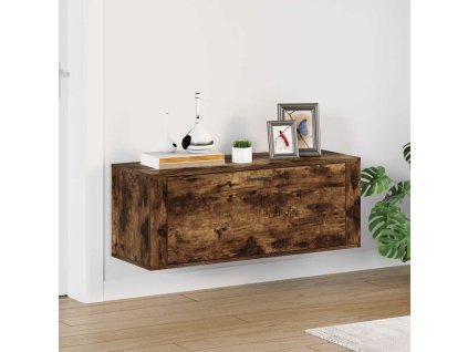vidaXL Nástenný botník dymový dub 100x35x38 cm spracované drevo