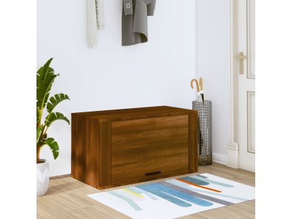 vidaXL Nástenný botník hnedý dub 70x35x38 cm borovicový masív