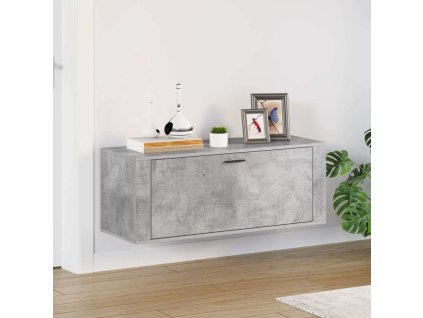 vidaXL Botník betónovo sivý 100x35x38 cm spracované drevo