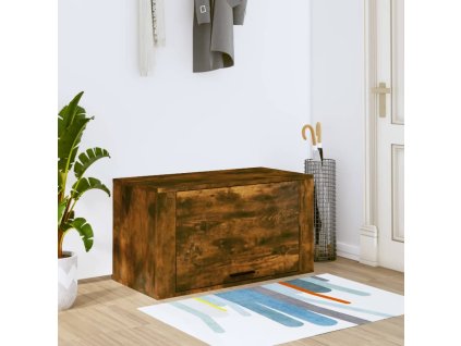 vidaXL Nástenný botník dymový dub 70x35x38 cm borovicový masív