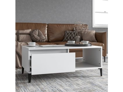 vidaXL Konferenčný stolík biely 90x50x36,5 cm spracované drevo