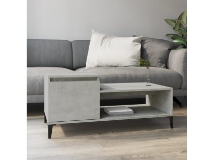 vidaXL Konferenčný stolík betónový sivý 100x50x45 cm spracované drevo