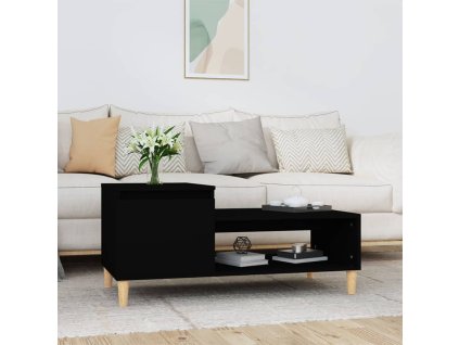 vidaXL Konferenčný stolík čierny 100x50x45 cm spracované drevo