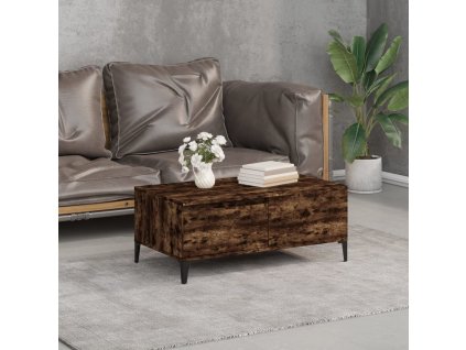 vidaXL Konferenčný stolík dymový dub 90x50x36,5 cm spracované drevo