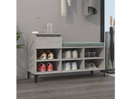 vidaXL Botník betónovo sivý 102x36x60 cm spracované drevo