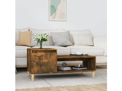 vidaXL Konferenčný stolík dymový dub 100x50x45 cm spracované drevo