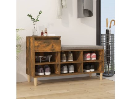 vidaXL Botník dymový dub 102x36x60 cm spracované drevo