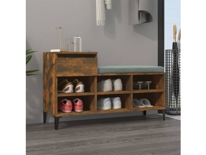 vidaXL Botník dymový dub 102x36x60 cm spracované drevo