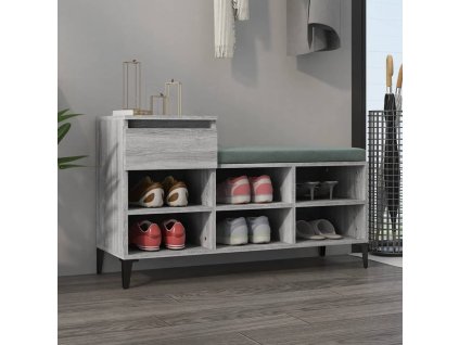 vidaXL Botník sivý dub sonoma 102x36x60 cm spracované drevo