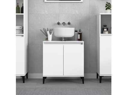 vidaXL Umývadlová skrinka biela 58x33x60 cm kompozitné drevo