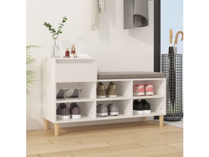 vidaXL Botník biely 102x36x60 cm spracované drevo