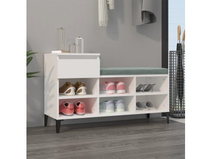 vidaXL Botník biely 102x36x60 cm spracované drevo