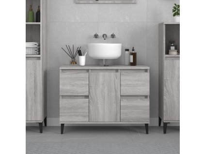 vidaXL Umývadlová skrinka sivý dub sonoma 80x33x60 cm kompozitné drevo