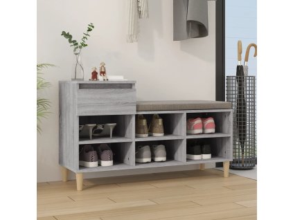 vidaXL Botník sivý dub sonoma 102x36x60 cm spracované drevo