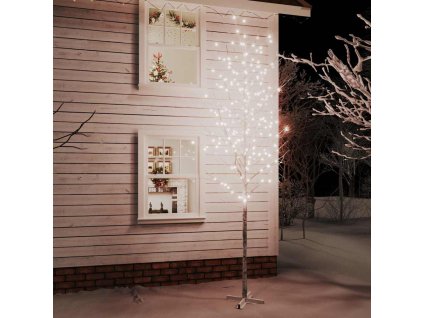 vidaXL LED strom s dizajnom bielej brezy 672 teplých bielych LED 400cm