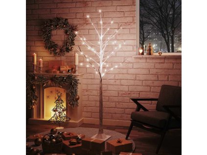 vidaXL LED strom s dizajnom bielej brezy 96 teplých bielych LED 180cm