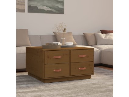 vidaXL Konferenčný stolík medovo-hnedý 80x80x45 cm borovicový masív