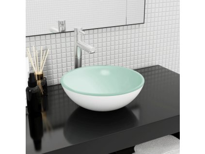 vidaXL Umývadlo z tvrdeného skla 35x12 cm biele