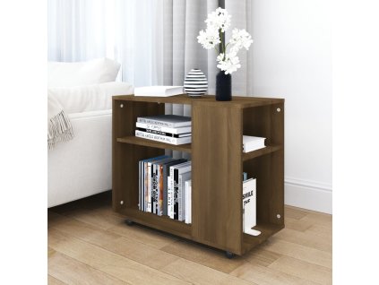 vidaXL Bočný stolík hnedý dub 70x35x55 cm spracované drevo