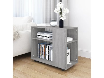 vidaXL Príručný stolík sivý dub sonoma 70x35x55 cm spracované drevo