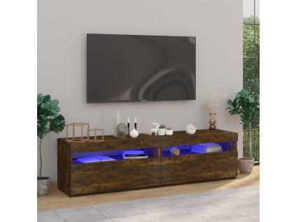 vidaXL TV skrinky s LED svetlami 2 ks tmavý dub 75x35x40 cm