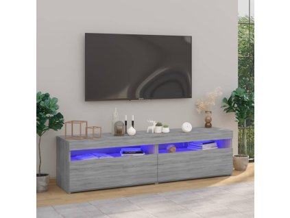 vidaXL TV skrinky s LED svetlami 2 ks sivý dub sonoma 75x35x40 cm