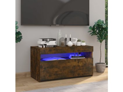 vidaXL TV skrinka s LED svetlami tmavý dub 75x35x40 cm