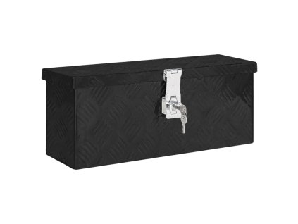 vidaXL Úložný box čierny 50x15x20,5 cm hliníkový