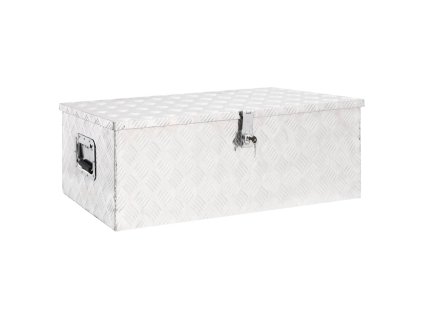 vidaXL Úložný box strieborný 90x47x33,5 cm hliník