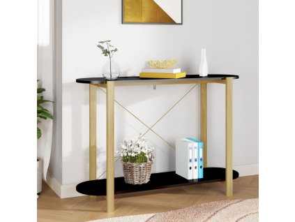 vidaXL Konzolový stolík čierny 110x38x75 cm spracované drevo