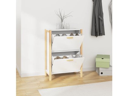 vidaXL Botník biely 57,5x33x80 cm spracované drevo