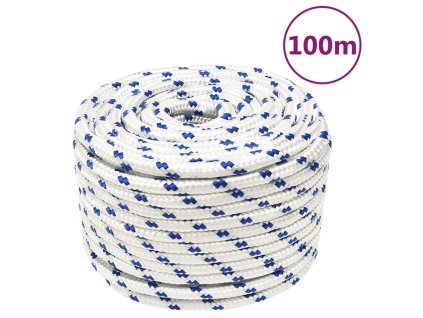 vidaXL Lodné lano biele 14 mm 100 m polypropylén