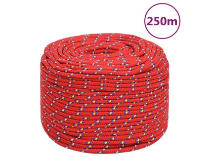 vidaXL Lodné lano červené 8 mm 250 m polypropylén