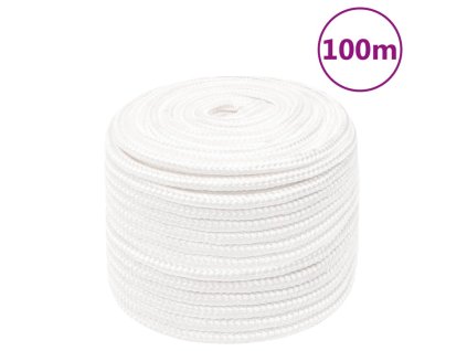 vidaXL Lodné lano biele 14 mm 100 m polypropylén