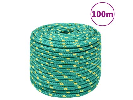 vidaXL Lodné lano zelené 12 mm 100 m polypropylén