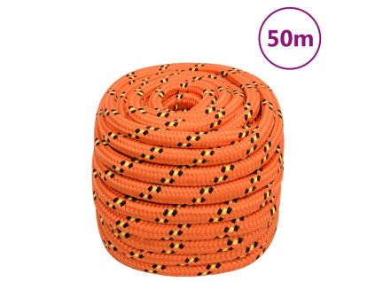 vidaXL Lodné lano oranžové 20 mm 50 m polypropylén