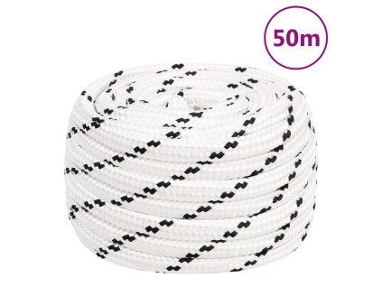 vidaXL Pracovné lano biele 18 mm 50 m polyester