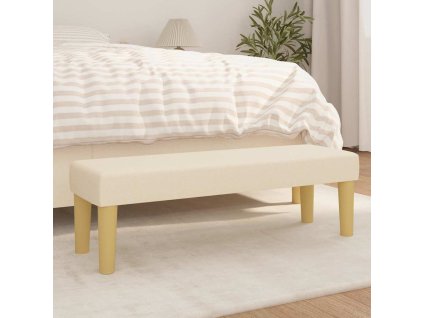 vidaXL Lavička krémová 100x30x30 cm látka