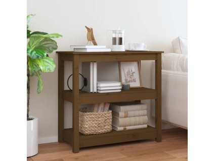 vidaXL Konzolový stolík medovohnedý 80x40x74 cm masívna borovica