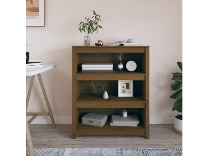 VidaXL Knižnica medovohnedá 80x35x97 cm masívna borovica
