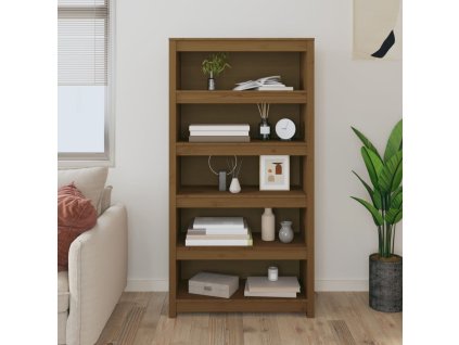 VidaXL Knižnica medovohnedá 80x35x154 cm masívna borovica