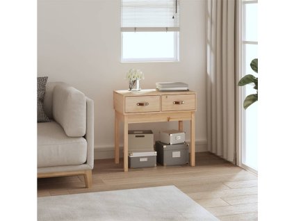 vidaXL Konzolový stolík 76,5x40x75 cm masívne borovicové drevo